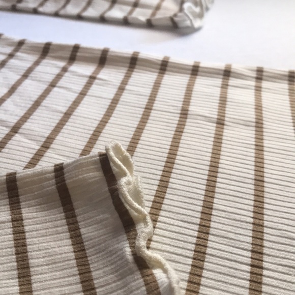 Almost Famous Size S Y2K Lettuce Hem Striped Top - Picture 6 of 9